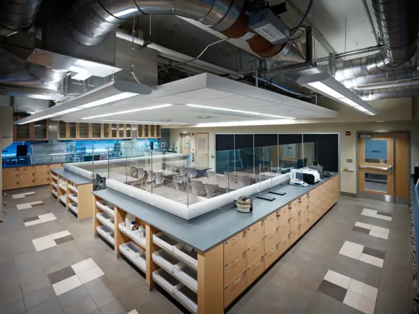 Inside a lab at the Chevron Tower at Pitt