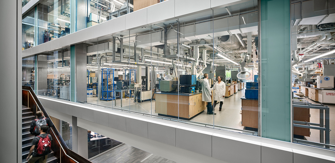 Inside the Steidle building and labs at Penn State renovated by Mascaro Construction